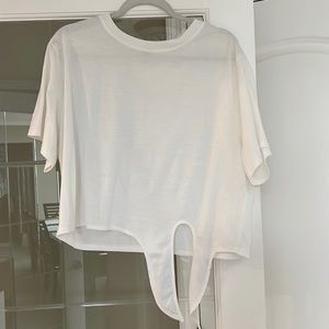 Plain White Top with a Tie